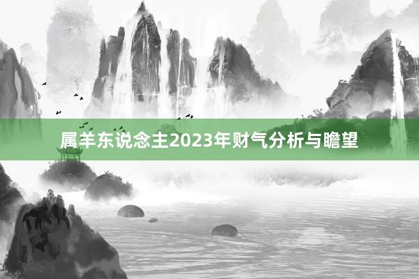 属羊东说念主2023年财气分析与瞻望